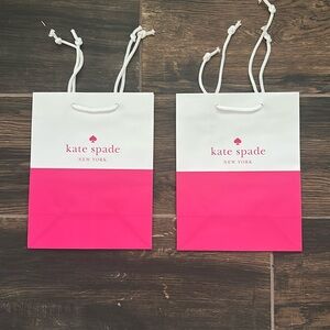 2 small Kate Spade Shopping Bags with Wrapping Papers